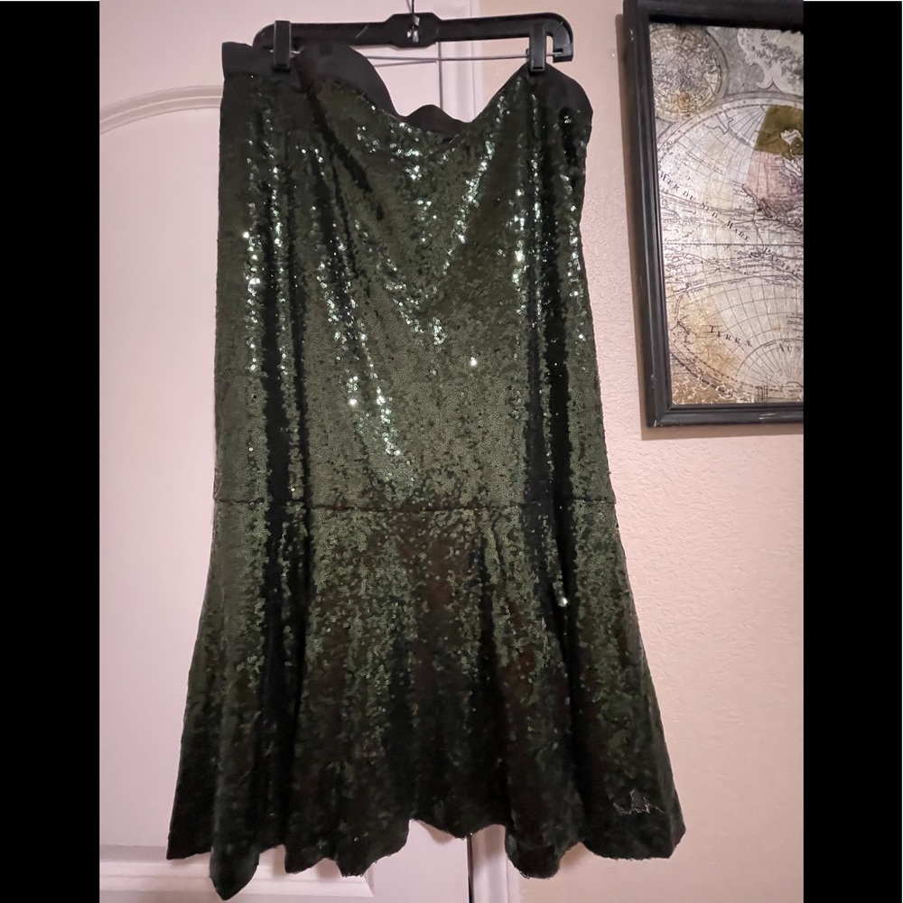 Sequin trumpet midi skirt